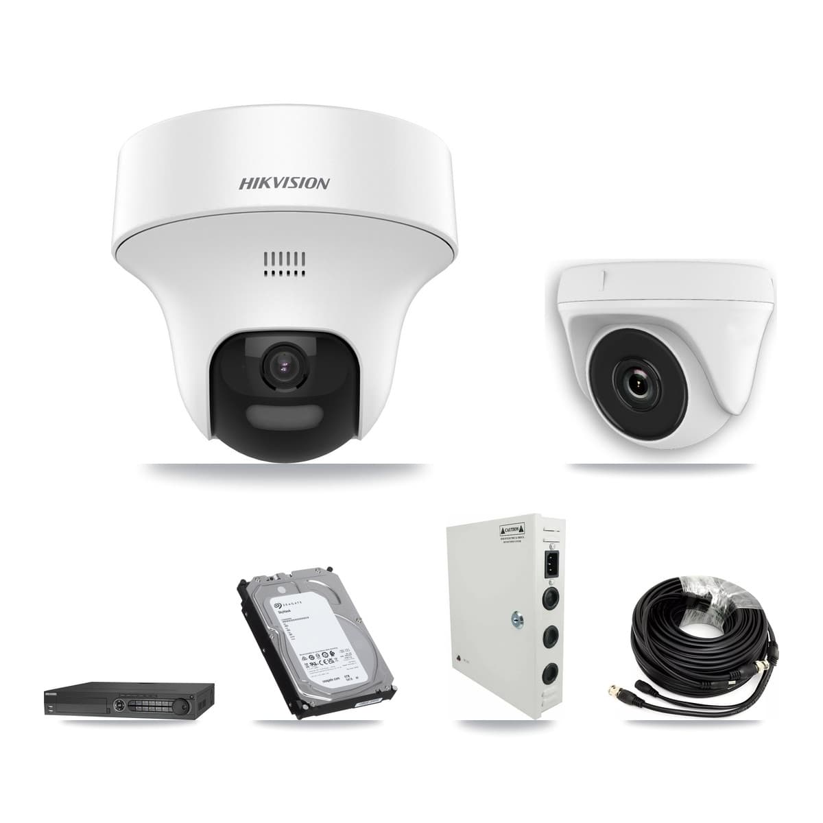 Hikvision 32-Channel 2MP – 5MP CCTV Kit — 31 DS-2CE70K0T 5MP Turret + 1 White HDT-2MP-N20W 2MP Dome Cameras + 3× 6TB Recording (IDS-7332HUHI Recorder)