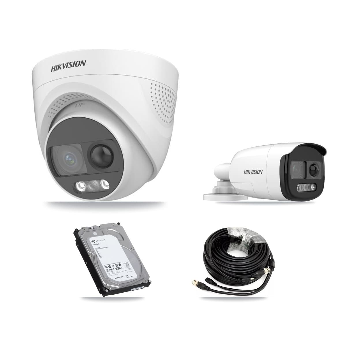 Hikvision & Prolux 8-Channel 5MP CCTV Kit — 1 Bullet + 3 Turret Cameras + 6TB Recording (PXD-5208AN Recorder)