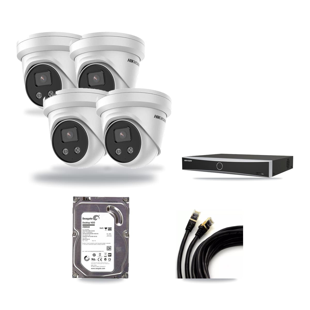 Hikvision 4-Channel 5MP CCTV Kit — 4 Turret Cameras + 2TB Recording - Image 1