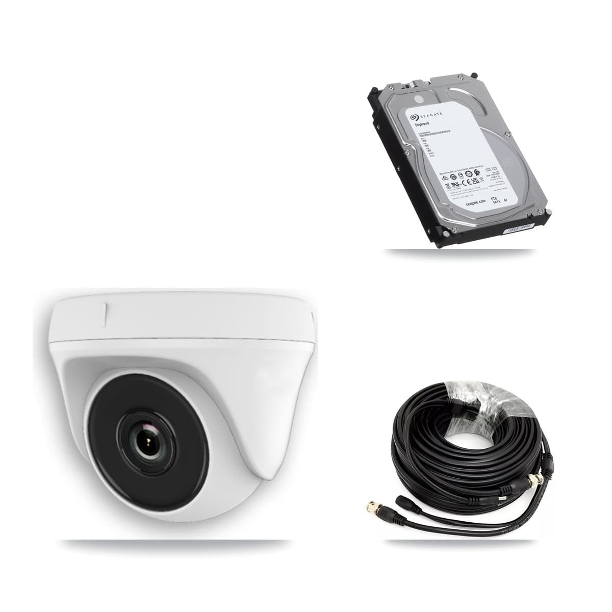 Hikvision 32-Channel 2MP CCTV Kit — 8 White Dome Cameras + 6TB Recording (DS-7332HQHI Recorder)