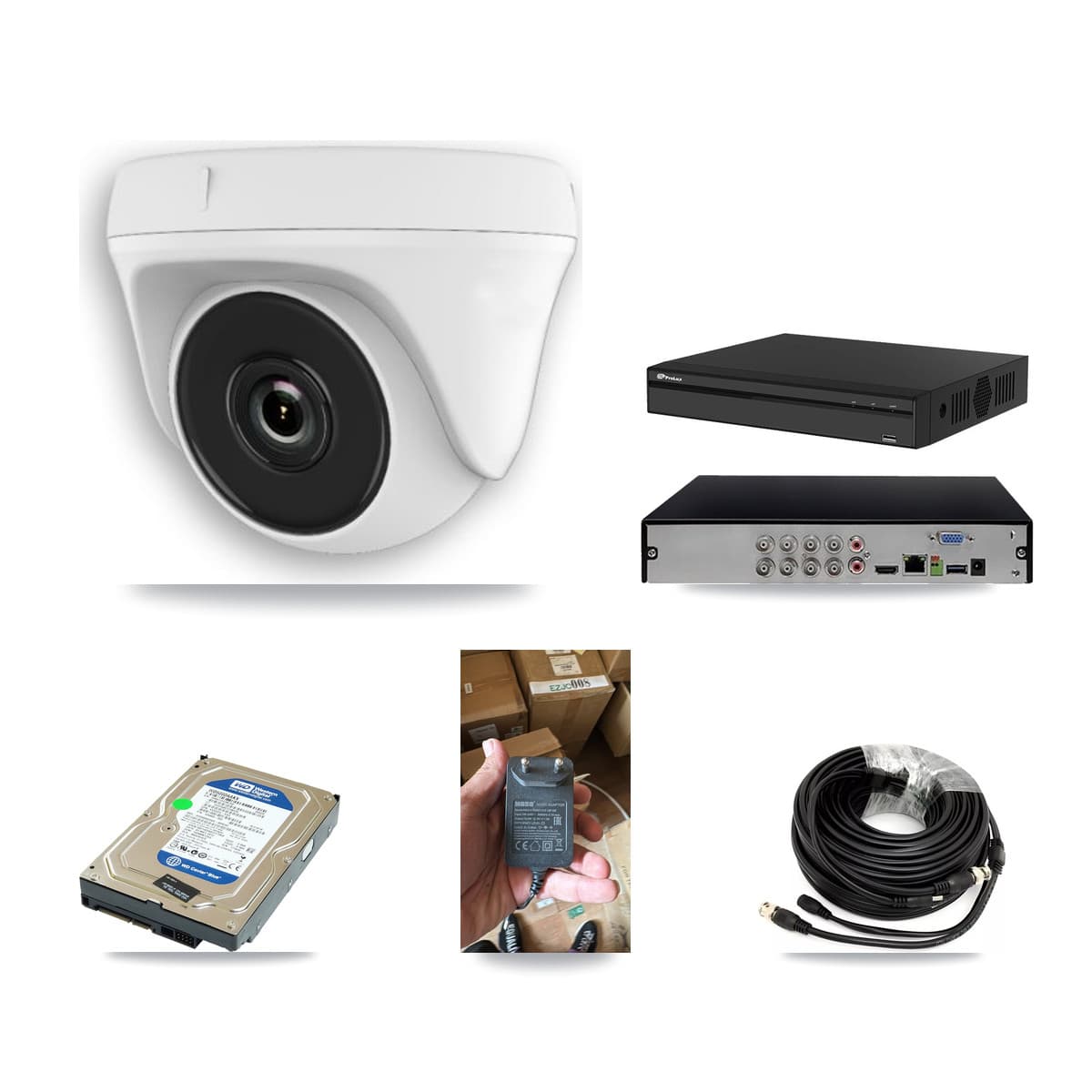 Prolux 8-Channel 2MP CCTV Kit — 1 White Dome Camera + 500GB Recording (PXD-5108HS Recorder) - Image 1