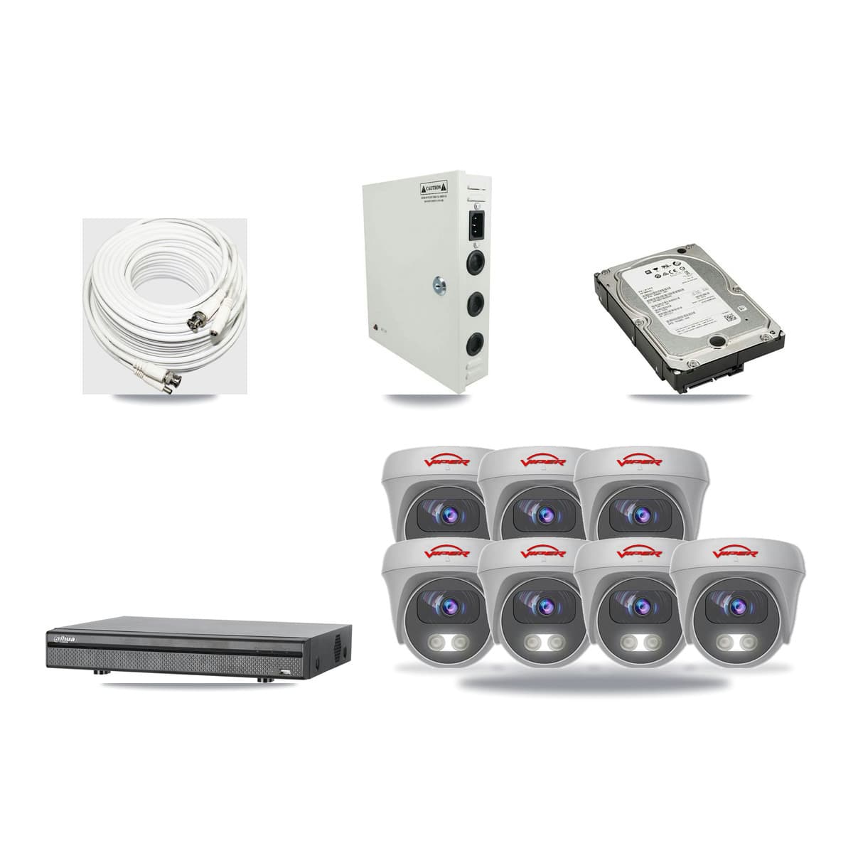 Dahua 8-channel CCTV kit: 7 cameras (7× 5MP Camera), 5TB hard drive