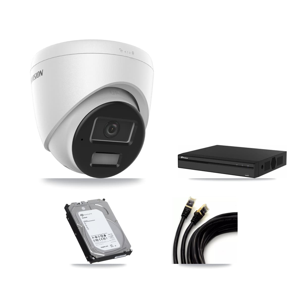 Hikvision & Prolux 4-Channel 4MP CCTV Kit — 4 DS-2CD1343G2 Turret Cameras + 6TB Recording