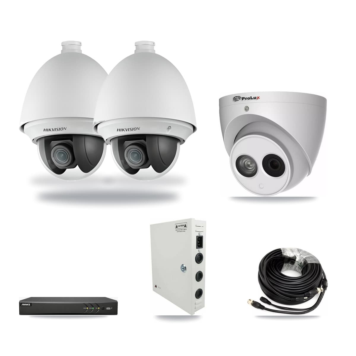 4-Channel 2MP – 4MP CCTV Kit — 2 2MP PTZ + 1 4MP Turret Cameras + 3TB Recording (AN-DV4-8MP Recorder) - Image 1
