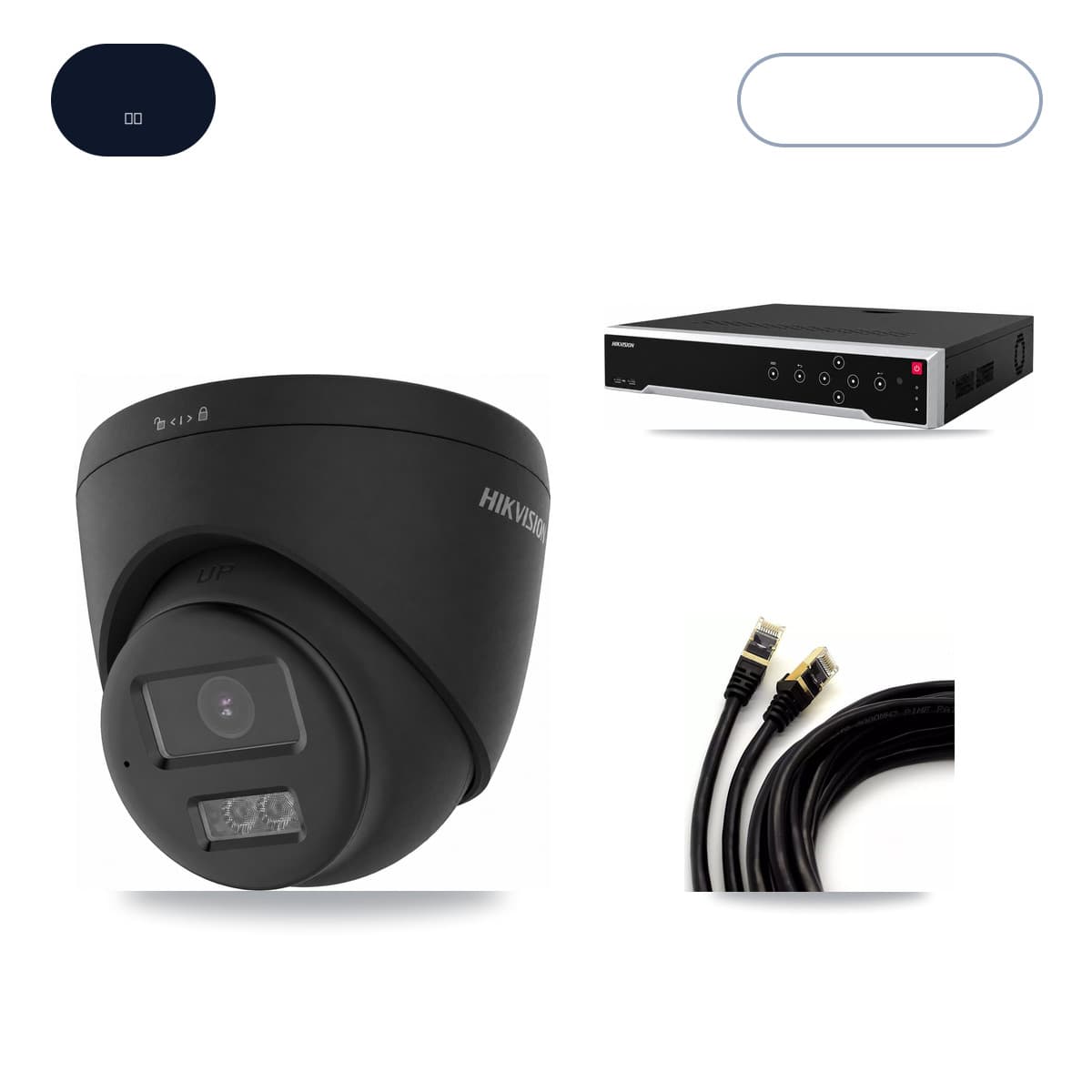 Hikvision 32-Channel 4K CCTV Kit — 4 Black DS-2CD1383G2 Turret Cameras + 14TB Recording