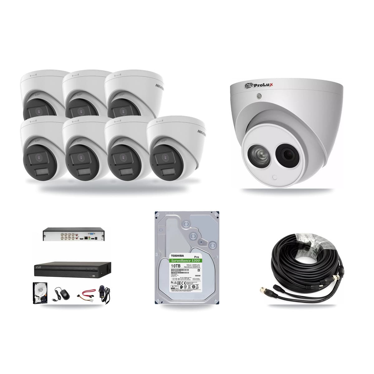 8-Channel 4MP – 4K CCTV Kit — 7 4K + 1 4MP Turret Cameras + 10TB Recording (XVR-3108AD Recorder) - Image 1