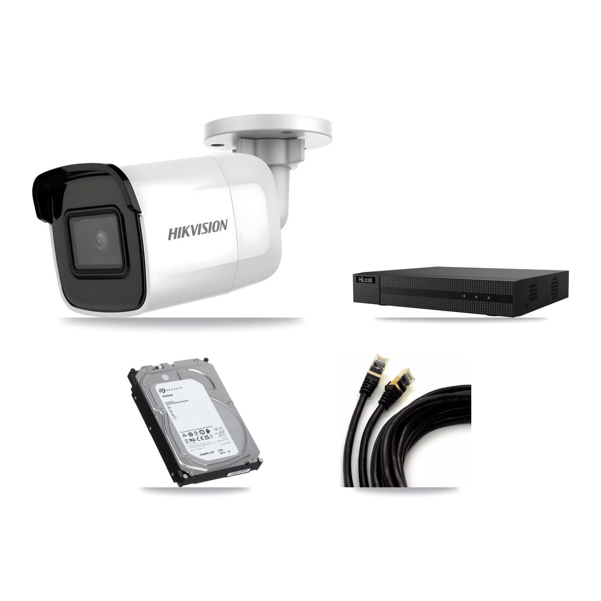 Hikvision & HiLook 8-Channel 4K CCTV Kit — 8 Bullet Cameras + 6TB Recording
