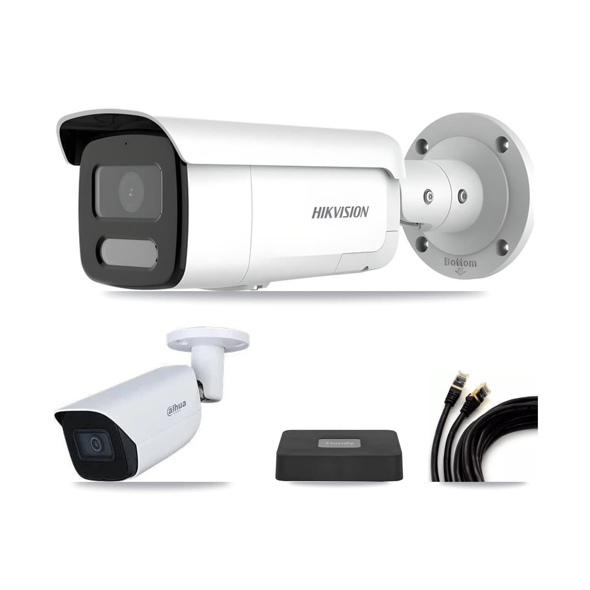 4-Channel 4MP – 5MP CCTV Kit — 1 4MP + 1 5MP Bullet Cameras + 3TB Recording (TC-R3104-4CH Recorder)