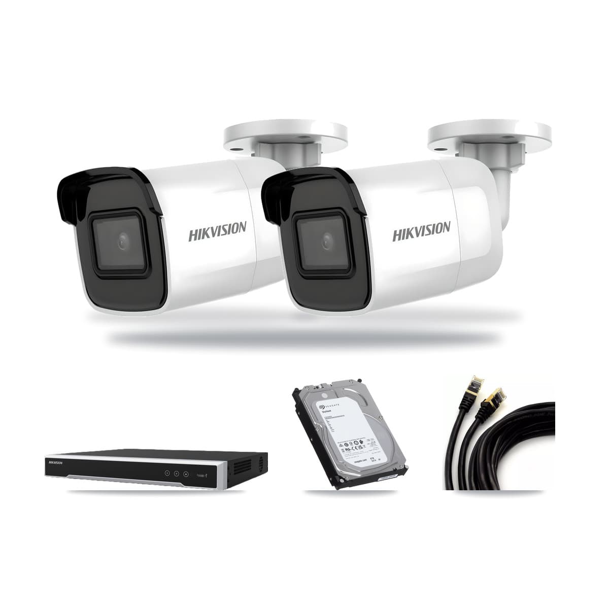 Hikvision 8-Channel 4K CCTV Kit — 2 Bullet Cameras + 6TB Recording (DS-7608NI-M2 Recorder) - Image 1