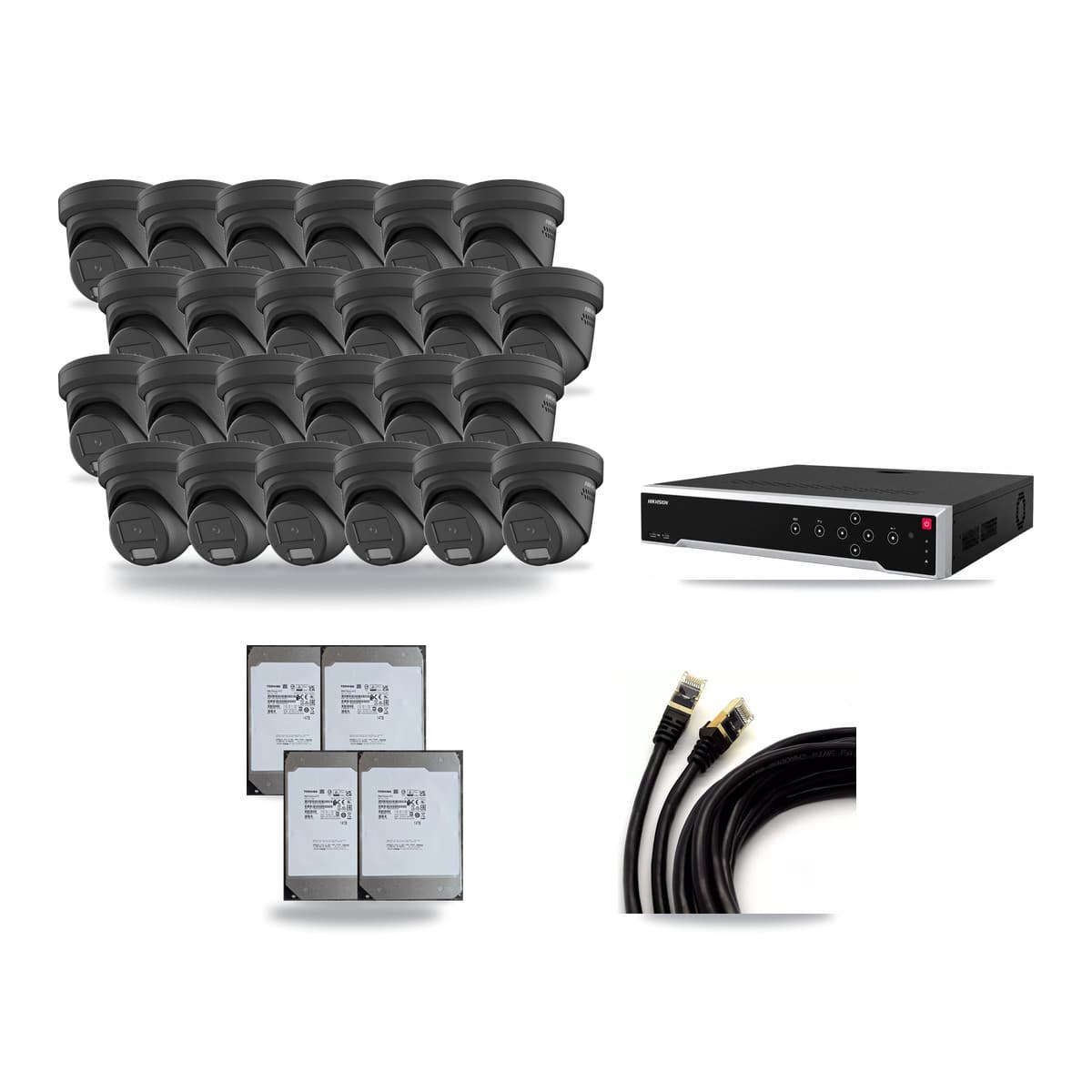 Hikvision 32-Channel 4MP CCTV Kit — 24 Turret Cameras + 4× 14TB Recording - Image 1