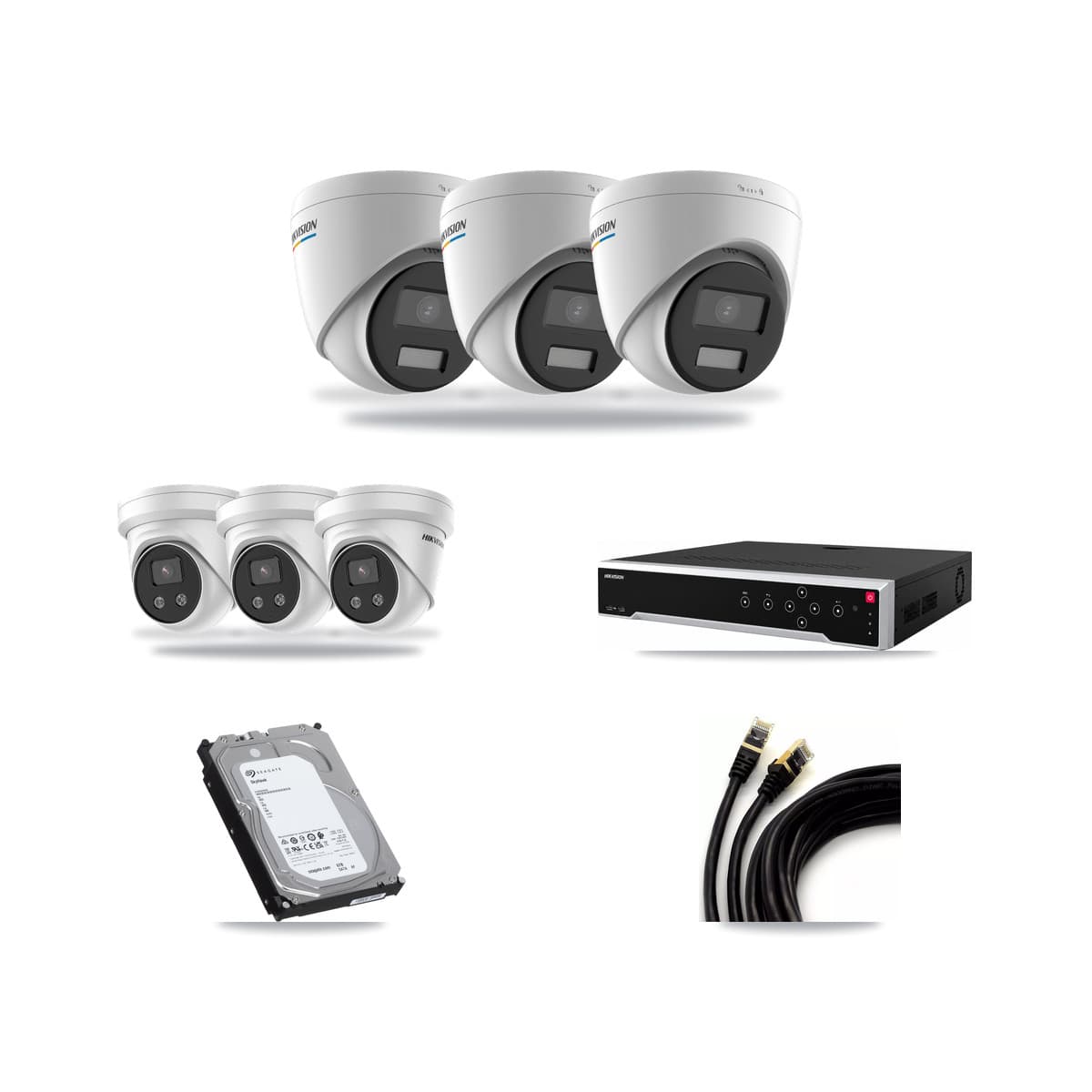 Hikvision 32-Channel 2MP – 5MP CCTV Kit — 3 2MP + 3 5MP Turret Cameras + 6TB Recording - Image 1
