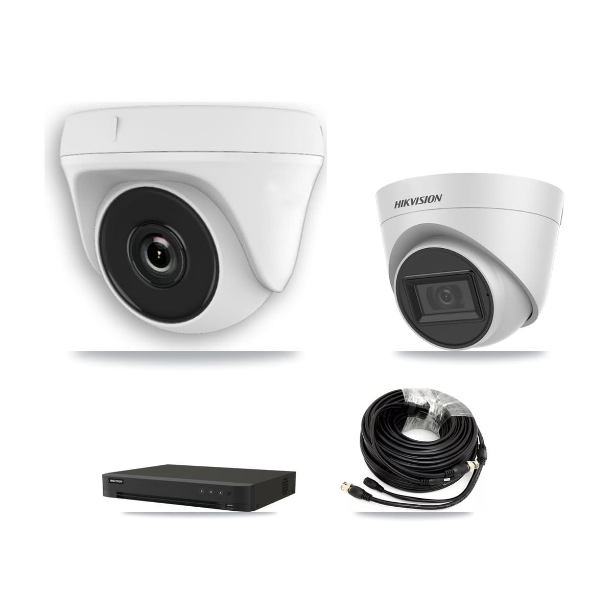 Hikvision 16-Channel 2MP – 5MP CCTV Kit — 1 White 5MP Turret + 3 White 2MP Dome Cameras + 3TB Recording