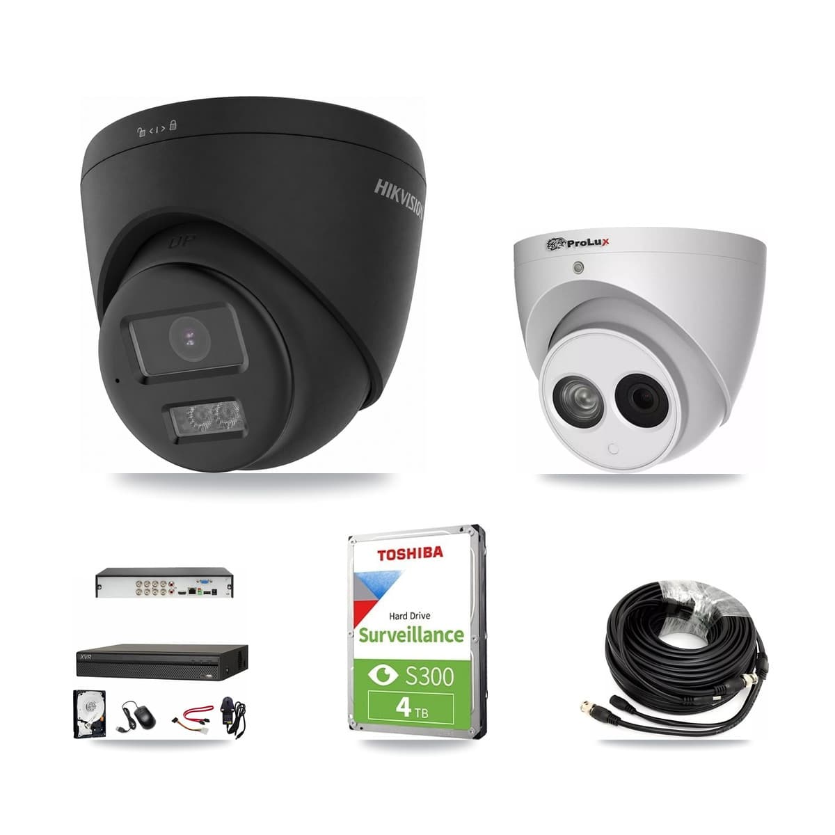 8-Channel 4MP – 4K CCTV Kit — 1 Black 4K + 1 4MP Turret Cameras + 4TB Recording (XVR-3108AD Recorder) - Image 1