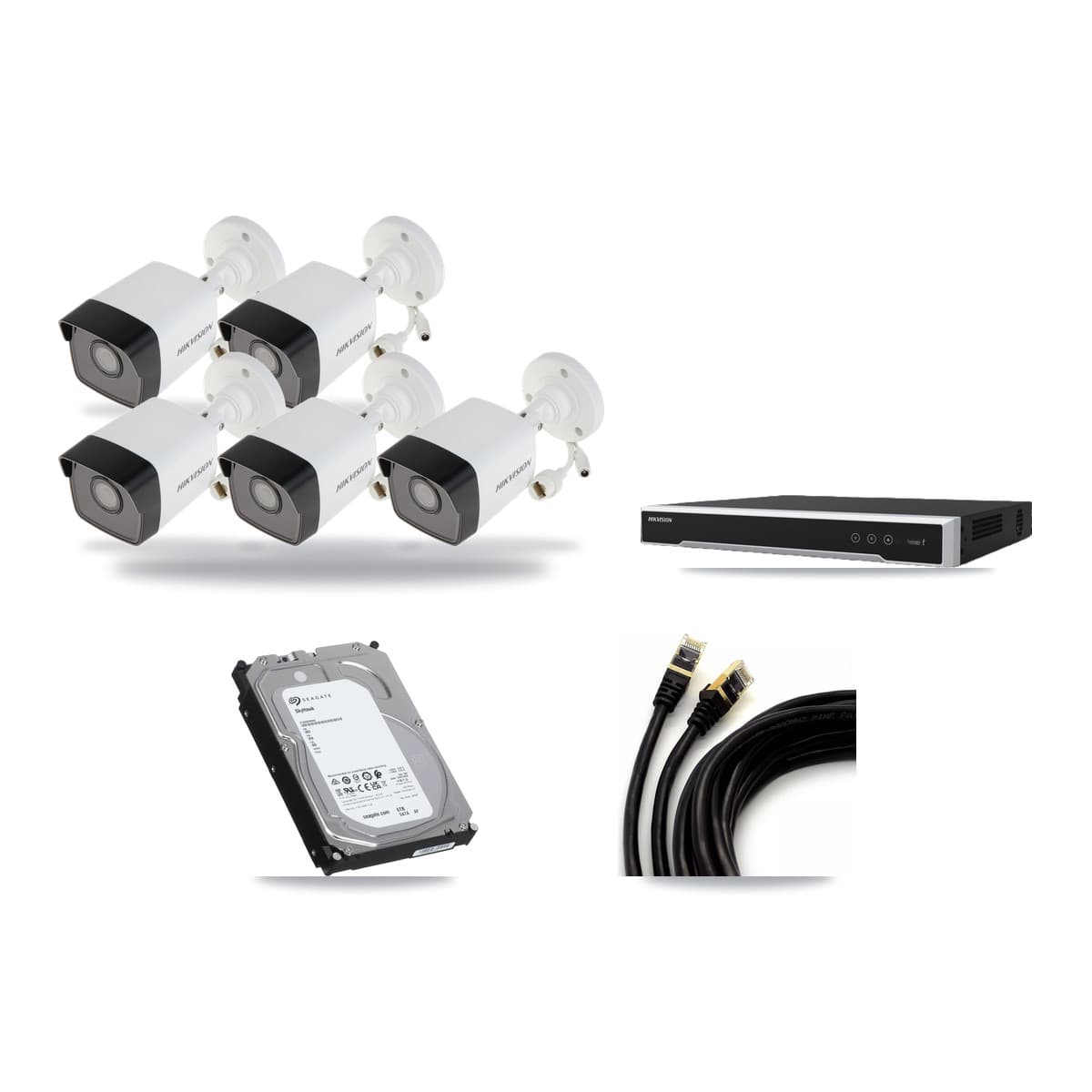 Hikvision 16-Channel 5MP CCTV Kit — 5 Bullet Cameras + 6TB Recording (DS-7616NI-M2 Recorder) - Image 1