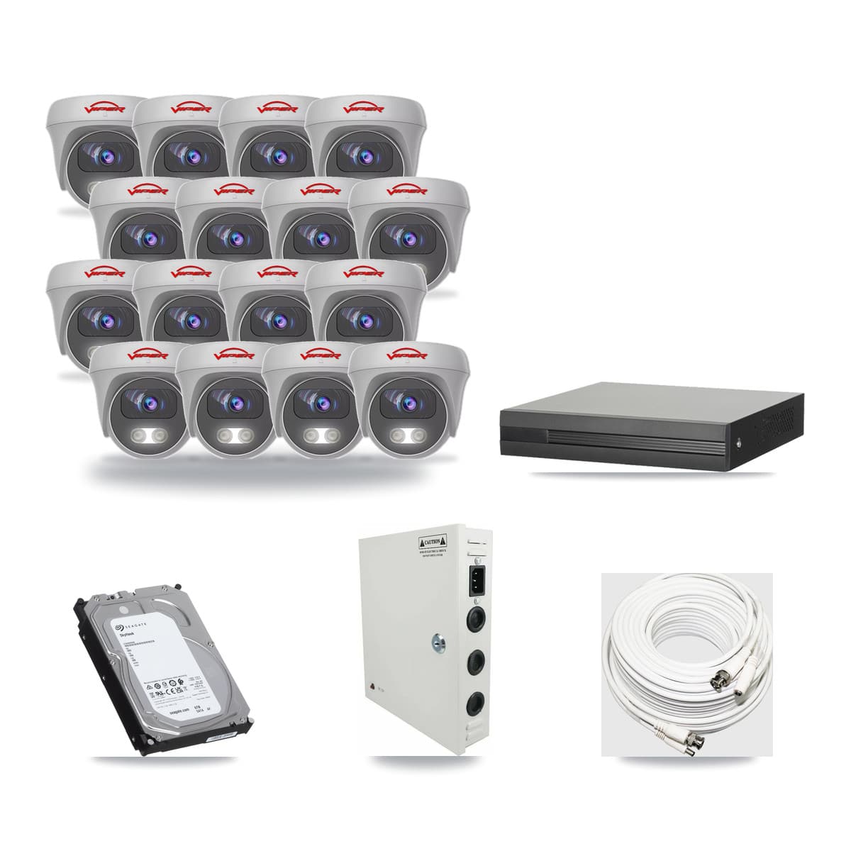 16-Channel 5MP CCTV Kit — 16 Viper Cameras + 6TB Recording - Image 1