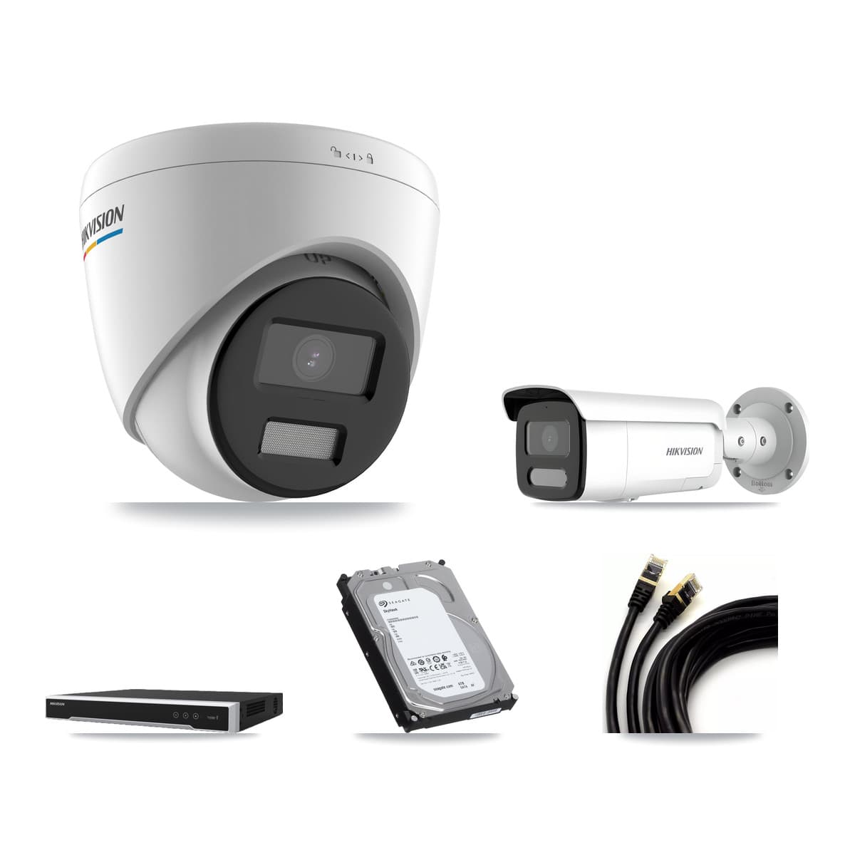 Hikvision 16-Channel 2MP – 4MP CCTV Kit — 3 2MP Turret + 3 4MP Bullet Cameras + 6TB Recording (DS-7616NI-M2 Recorder)