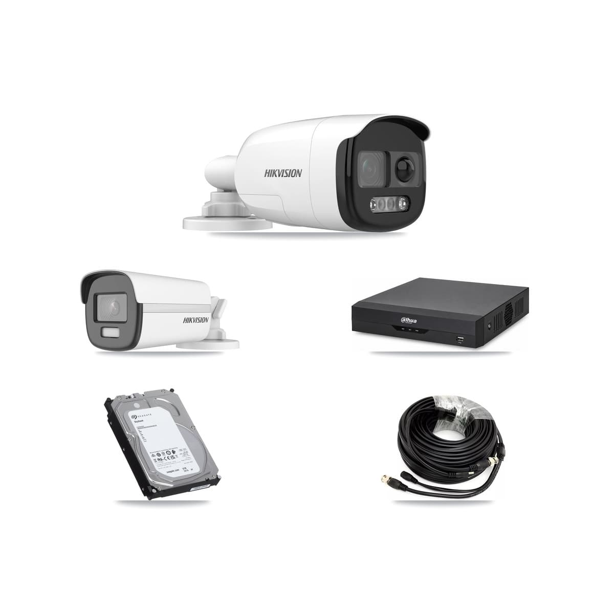 Hikvision & Dahua 4-Channel 5MP – 4K CCTV Kit — 3 5MP + 1 4K Bullet Cameras + 6TB Recording - Image 1