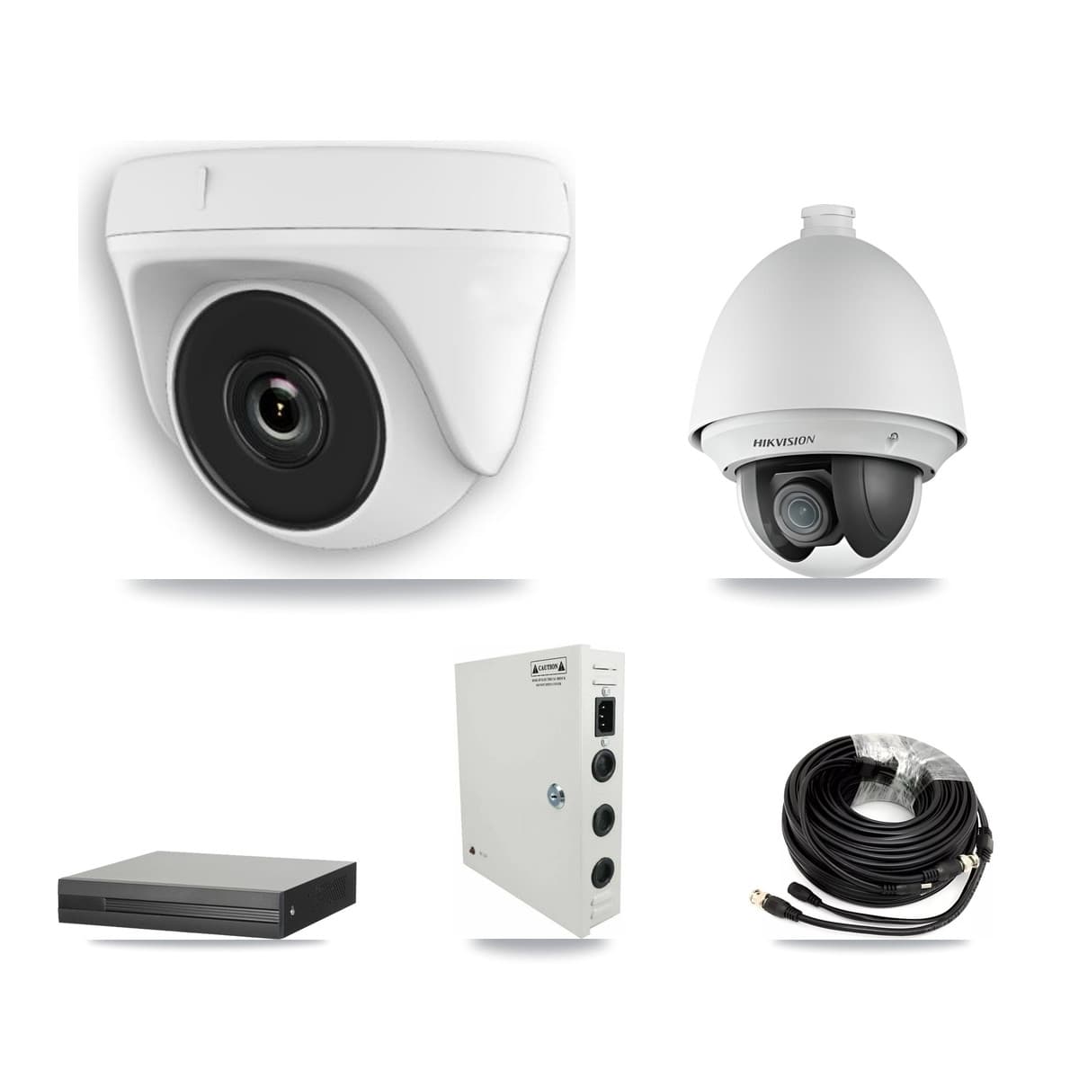 Hikvision 16-Channel 2MP CCTV Kit — 1 PTZ + 12 White Dome Cameras + 8TB Recording (XVR-3116HS Recorder)