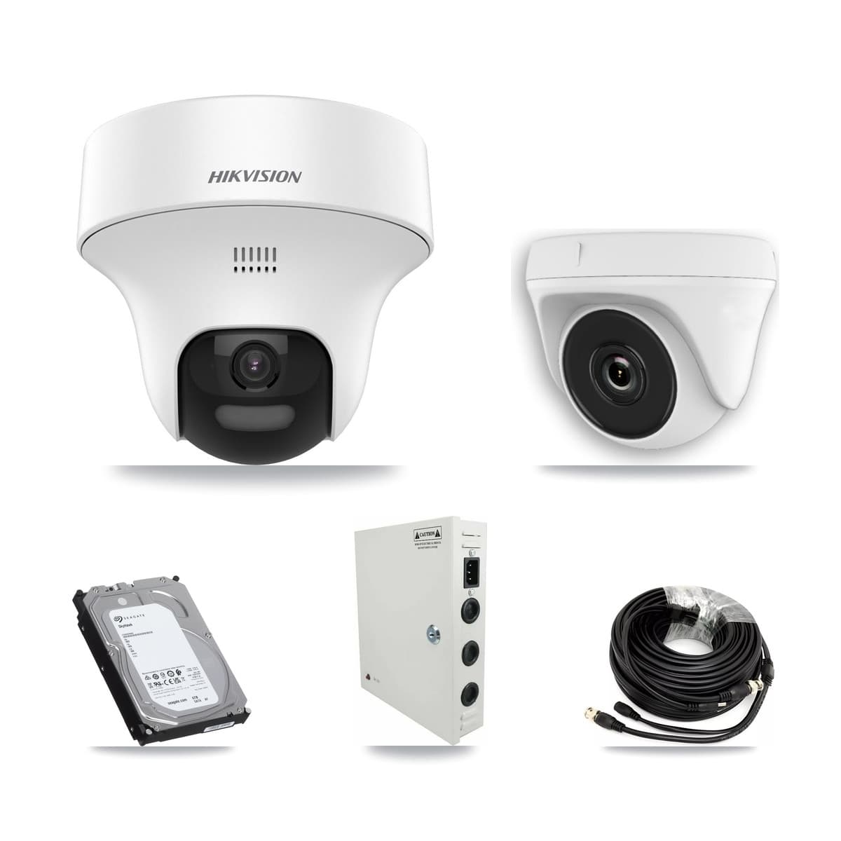 Hikvision 32-Channel 2MP – 5MP CCTV Kit — 13 DS-2CE70K0T 5MP Turret + 1 White HDT-2MP-N20W 2MP Dome Cameras + 3× 6TB Recording