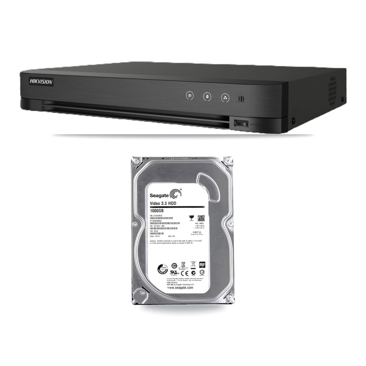 Hikvision DS-7204HGHI 4-Channel DVR + 1TB Recording