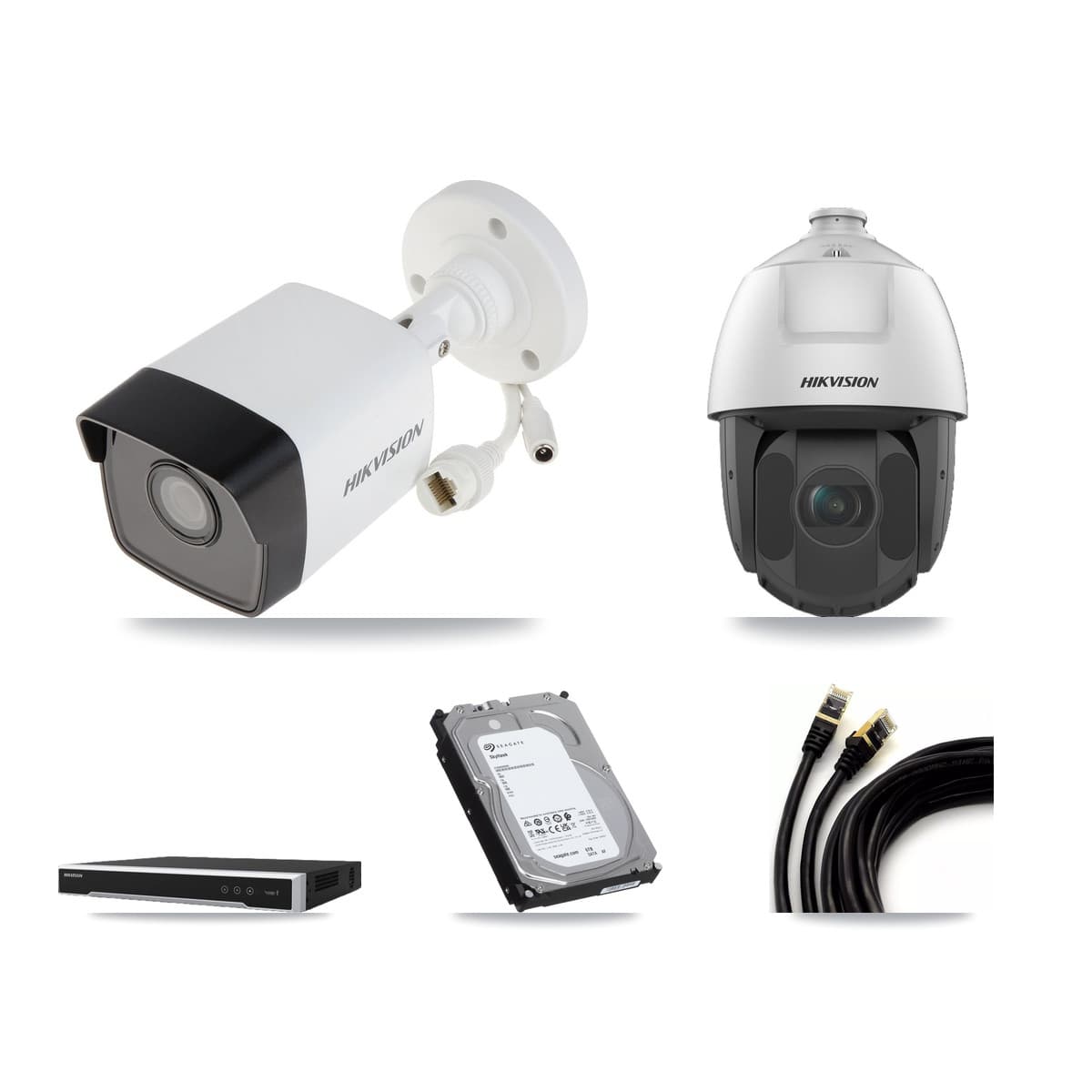 Hikvision 16-Channel 2MP – 5MP CCTV Kit — 5 5MP Bullet + 1 2MP PTZ Cameras + 6TB Recording (DS-7616NI-M2 Recorder) - Image 1