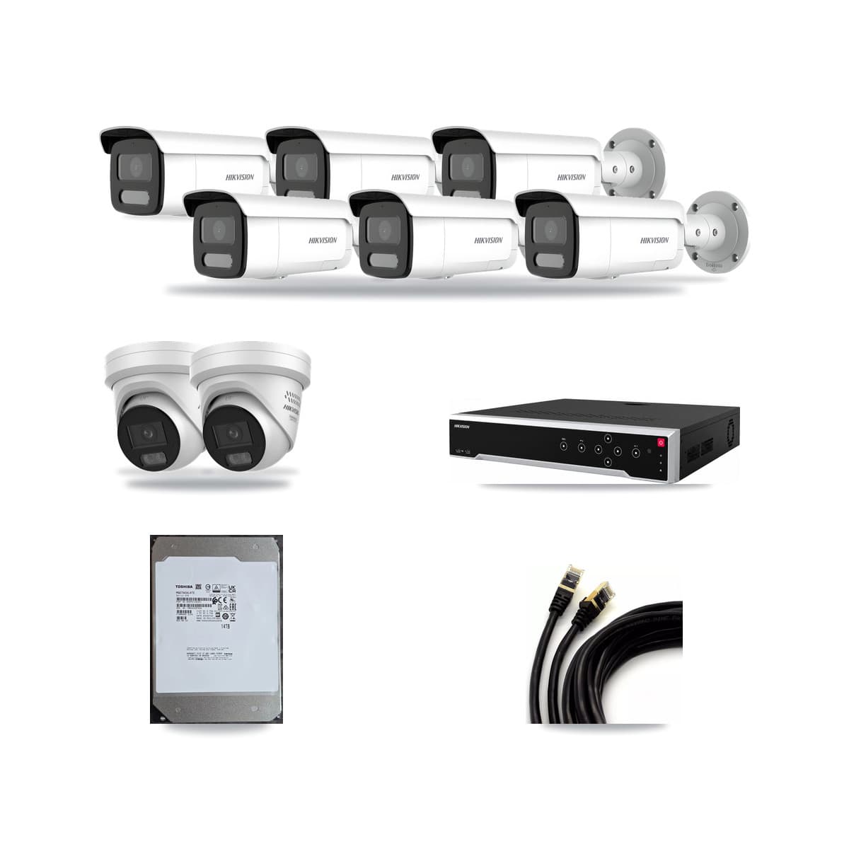 Hikvision 32-Channel 4MP CCTV Kit — 2 Turret + 6 Bullet Cameras + 14TB Recording - Image 1