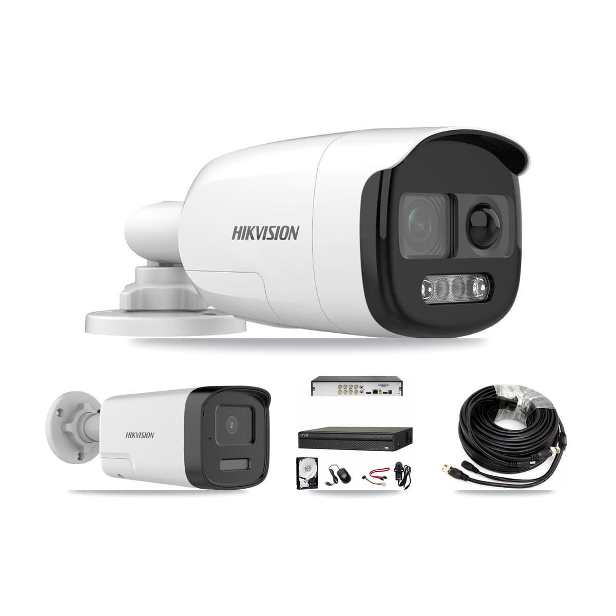 Hikvision & Dahua 8-Channel 5MP CCTV Kit — 1 DS-2CE12KF3T + 1 DS-2CE17K0T Bullet Cameras + 3TB Recording