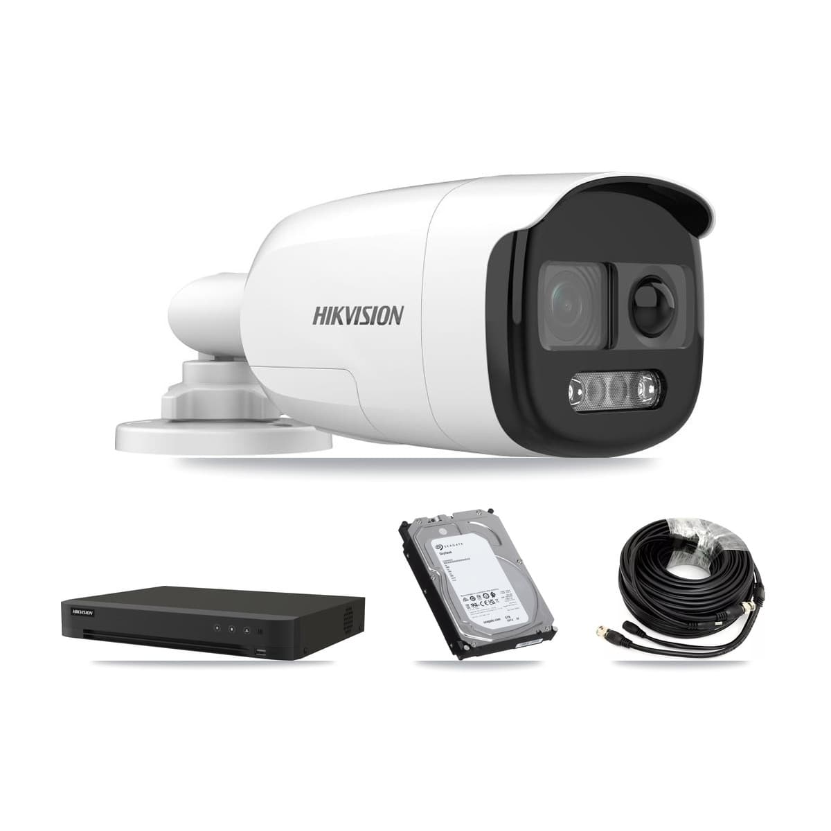 Hikvision 16-Channel 5MP CCTV Kit — 4 DS-2CE12KF3T Bullet Cameras + 6TB Recording (IDS-7216HQHI Recorder)