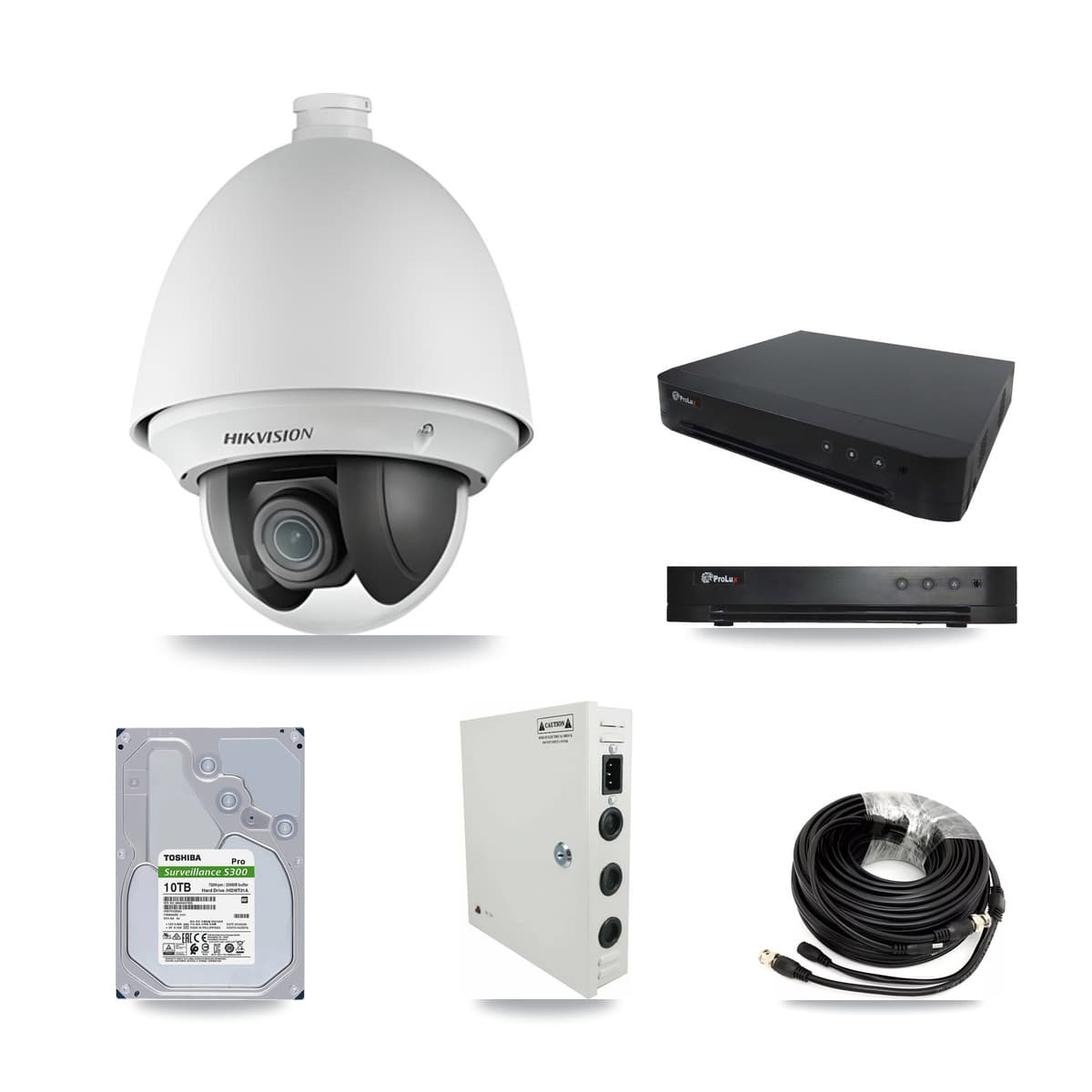 Hikvision & Prolux 16-Channel 2MP CCTV Kit — 14 PTZ Cameras + 10TB Recording
