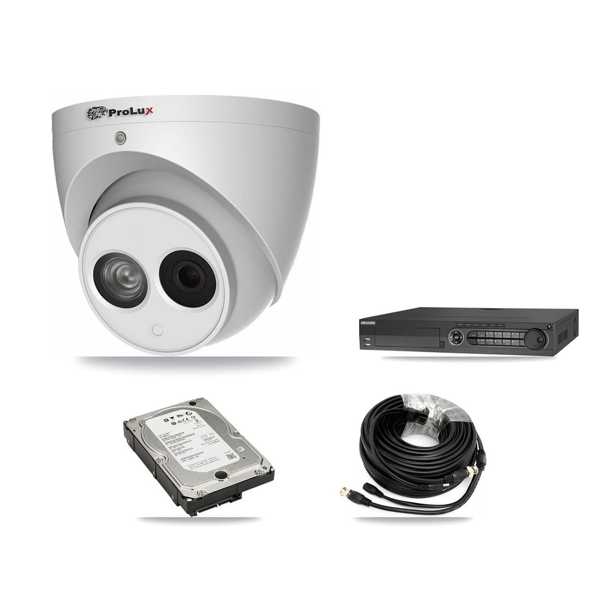 Prolux & Hikvision 32-Channel 4MP CCTV Kit — 4 Turret Cameras + 5TB Recording (IDS-7332HUHI Recorder) - Image 1