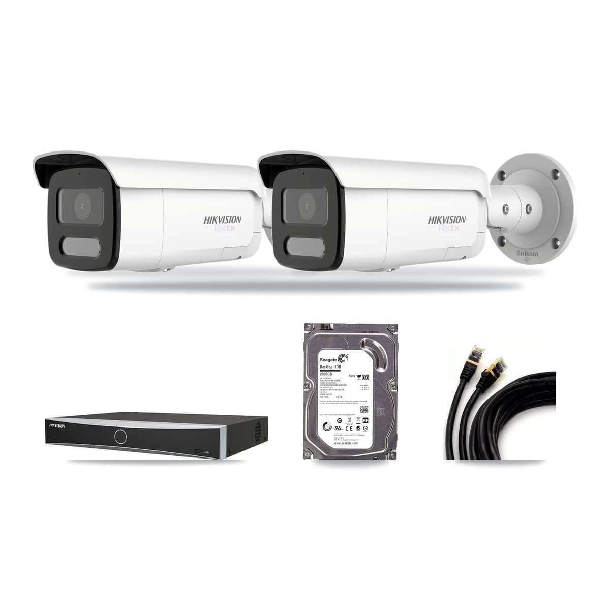 Hikvision 4-Channel 4K CCTV Kit — 2 Bullet Cameras + 2TB Recording - Image 1