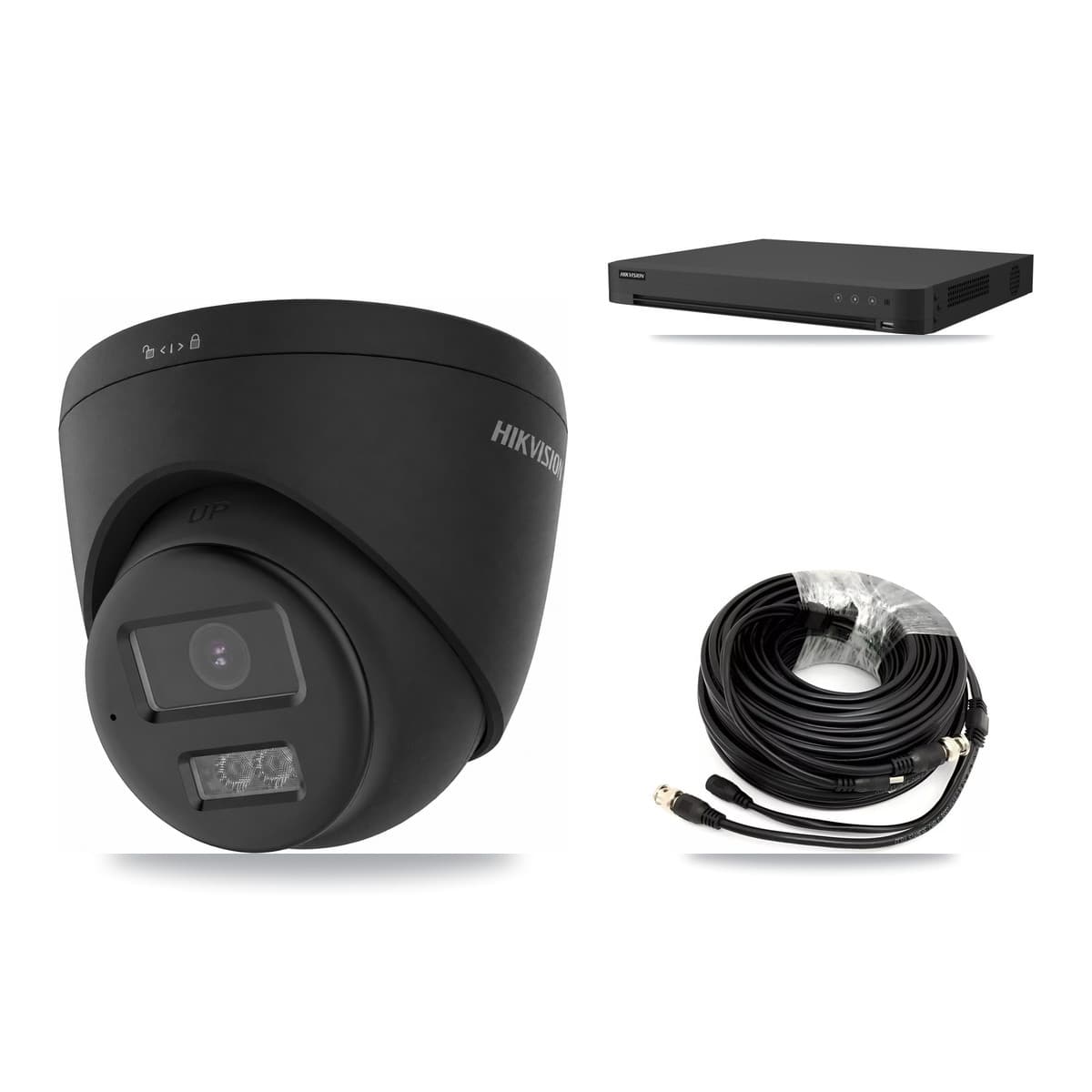 Hikvision 16-Channel 4K CCTV Kit — 4 Black DS-2CE78U0T Turret Cameras + 10TB Recording
