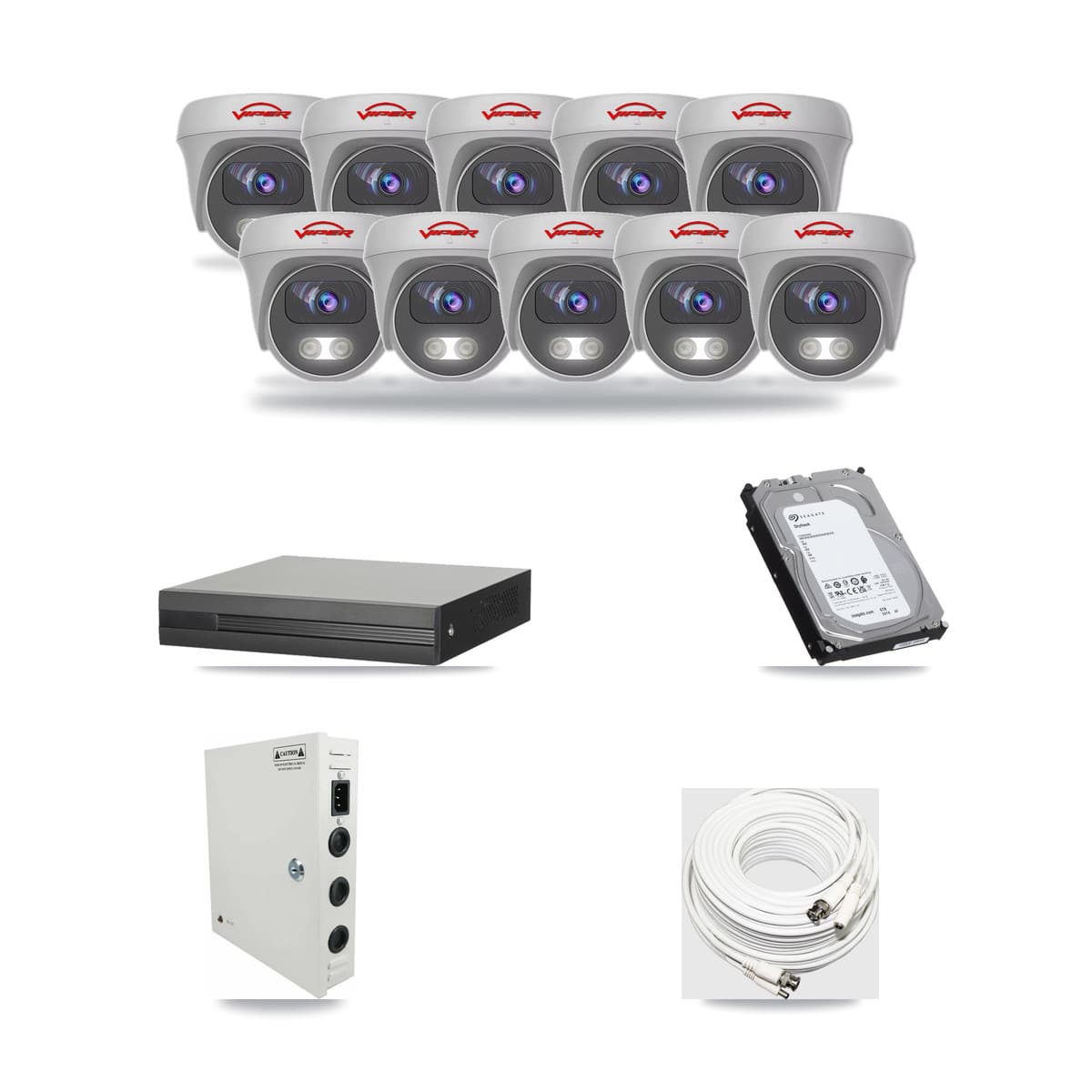 16-Channel 5MP CCTV Kit — 10 Viper Cameras + 6TB Recording - Image 1