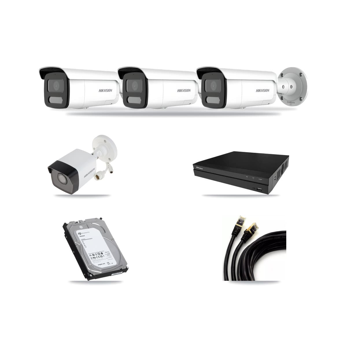 Hikvision & Prolux 8-Channel 4MP – 5MP CCTV Kit — 1 5MP + 3 4MP Bullet Cameras + 6TB Recording - Image 1