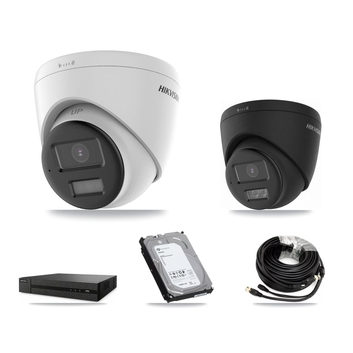 Hikvision 8-Channel 4K CCTV Kit — 4 DS-2CE78U0T + 2 DS-2CE78U0T Turret Cameras + 6TB Recording