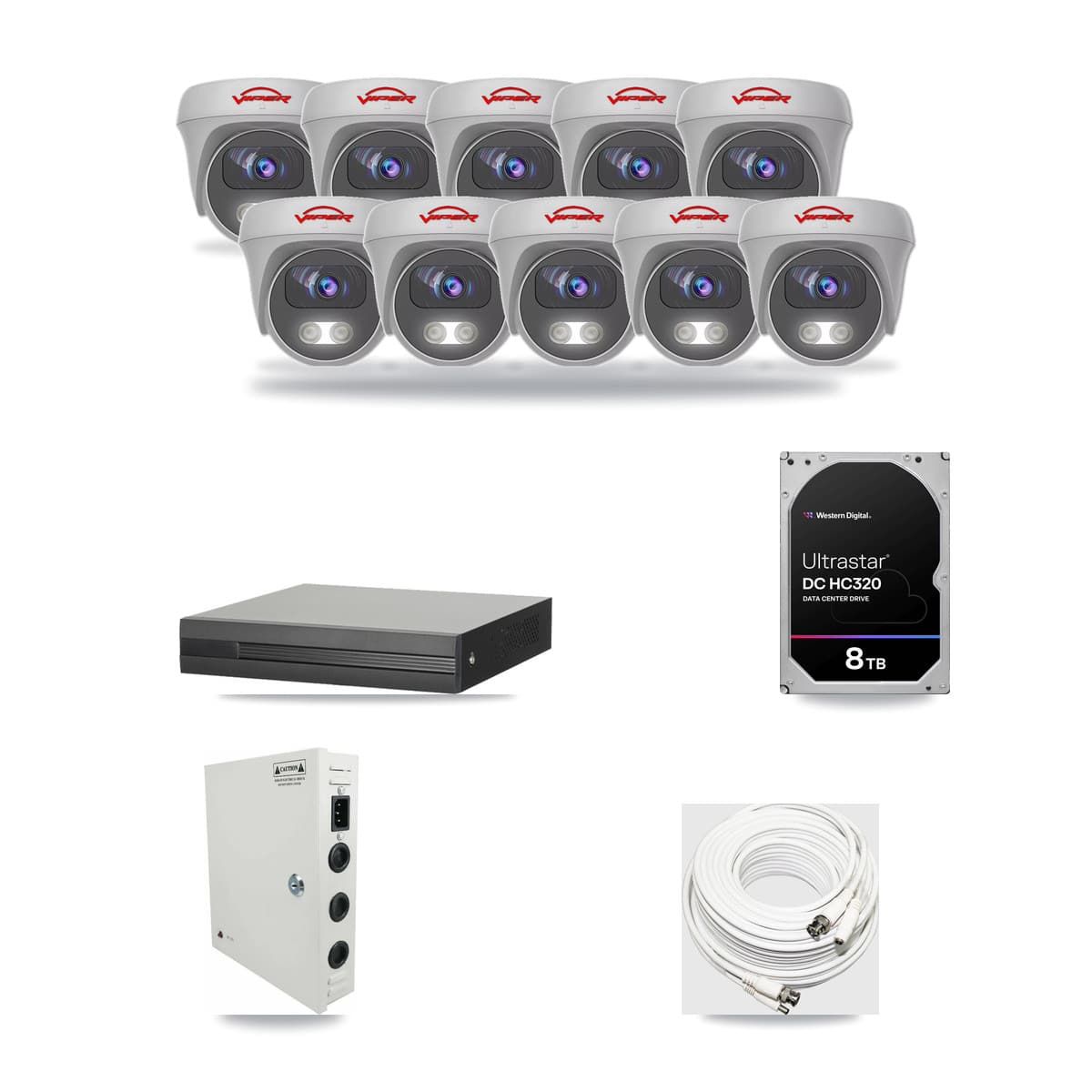 16-Channel 5MP CCTV Kit — 10 Viper Cameras + 8TB Recording - Image 1
