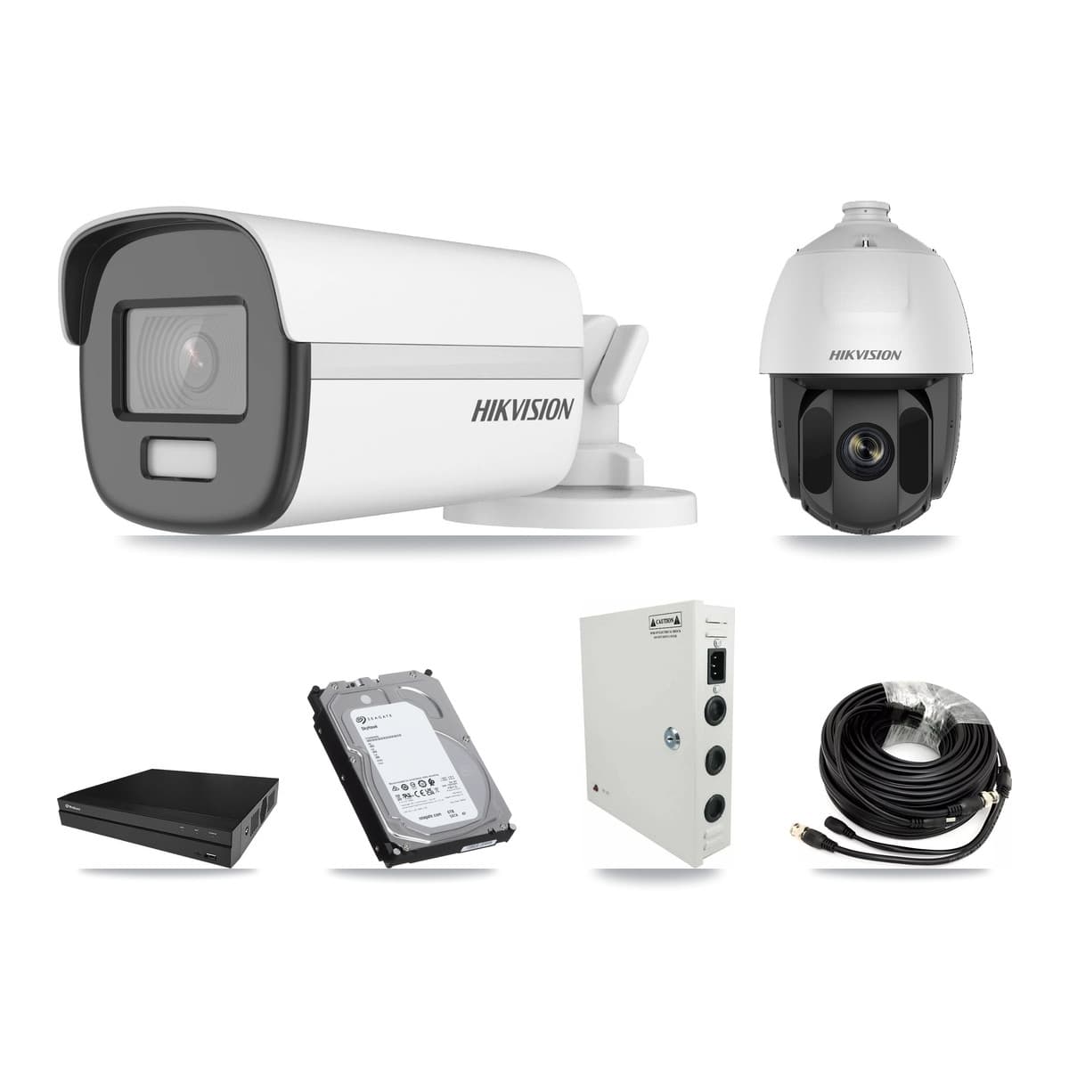 Hikvision & Prolux 8-Channel 2MP – 4K CCTV Kit — 2 2MP PTZ + 4 4K Bullet Cameras + 2× 6TB Recording - Image 1