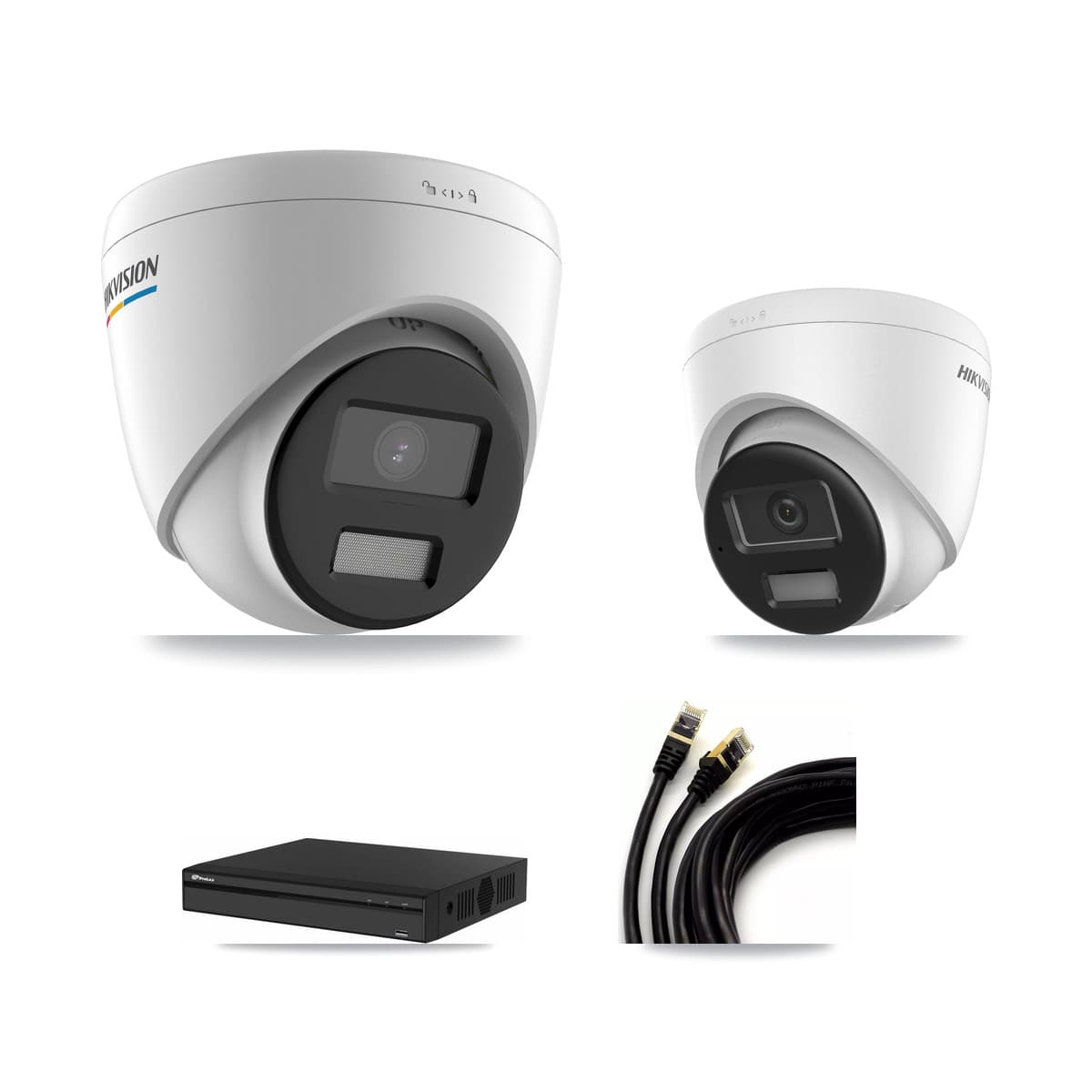 Hikvision & Prolux 4-Channel 2MP – 4K CCTV Kit — 1 2MP + 1 4K Turret Cameras + 3TB Recording