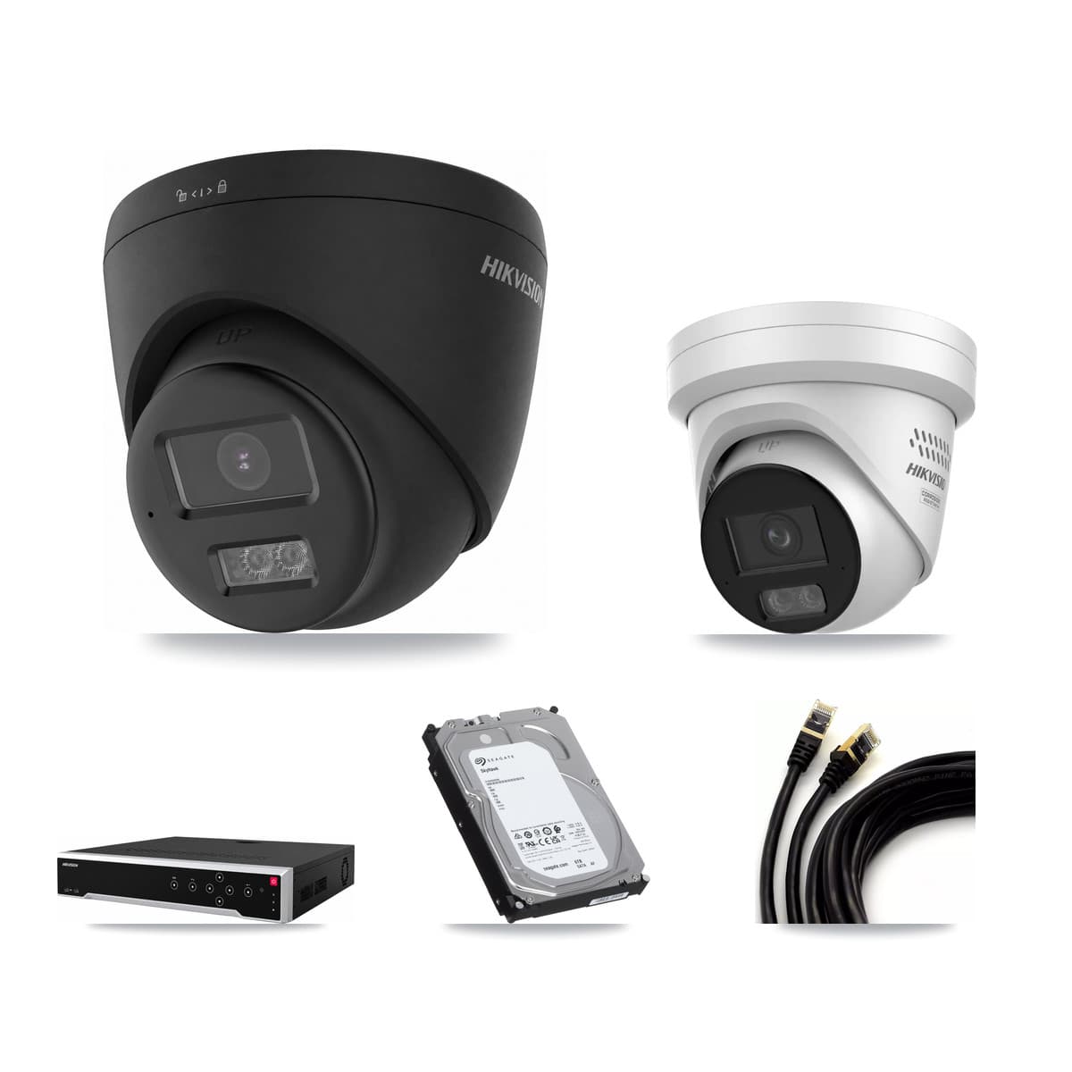 Hikvision 32-Channel 4MP – 4K CCTV Kit — 6 4K + 2 4MP Turret Cameras + 3× 6TB Recording
