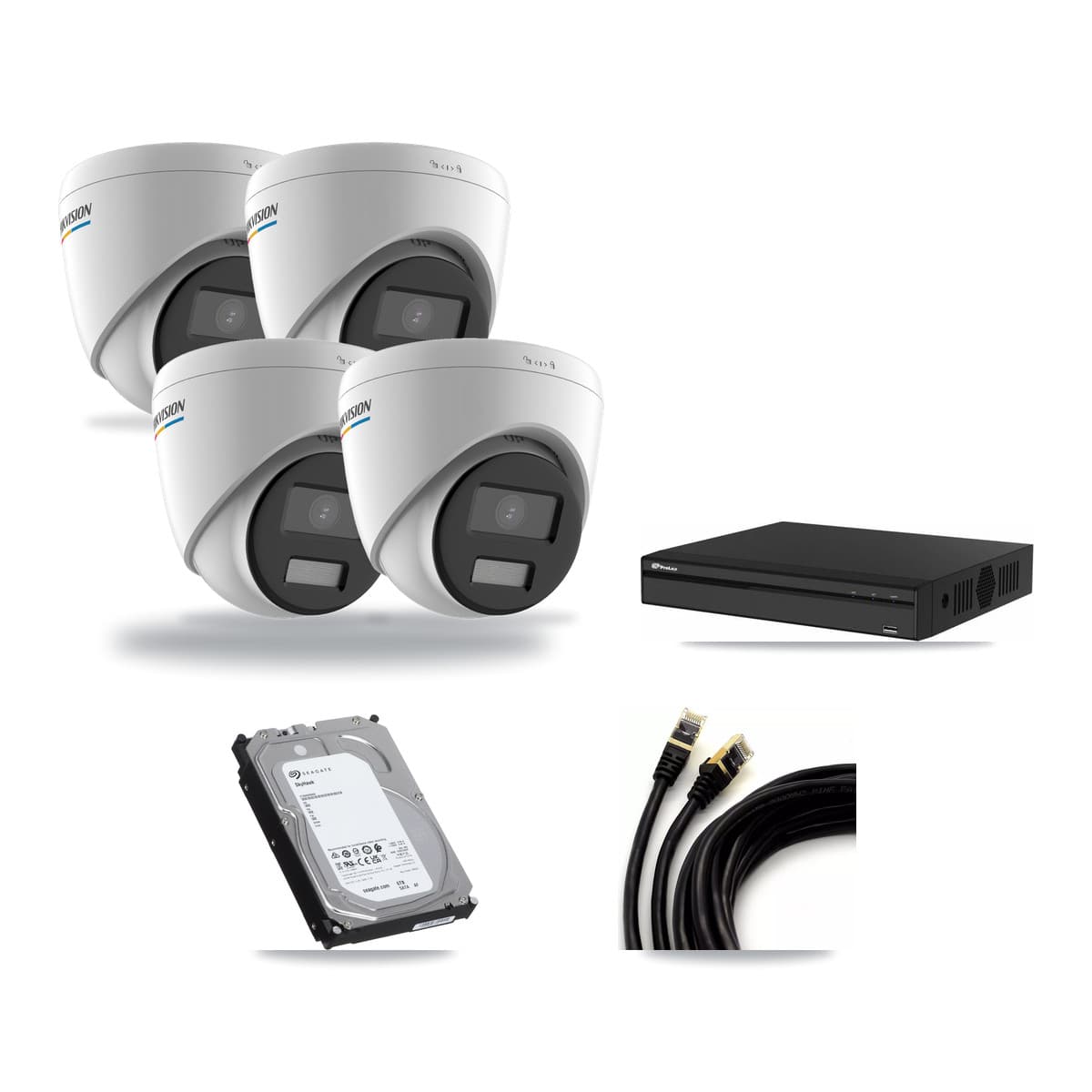 Hikvision & Prolux 4-Channel 2MP CCTV Kit — 4 Turret Cameras + 6TB Recording - Image 1
