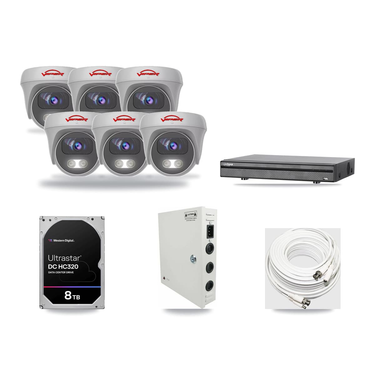Viper & Dahua 8-Channel 5MP CCTV Kit — 6 Cameras + 8TB Recording - Image 1