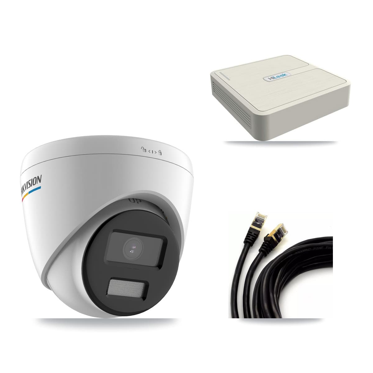 Hikvision & HiLook 8-Channel 2MP CCTV Kit — 4 Turret Cameras + 3TB Recording (NVR-108H-D Recorder)