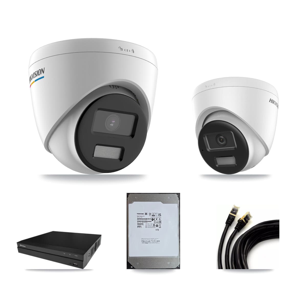 Hikvision & Prolux 16-Channel 2MP – 4K CCTV Kit — 8 2MP + 4 4K Turret Cameras + 14TB Recording