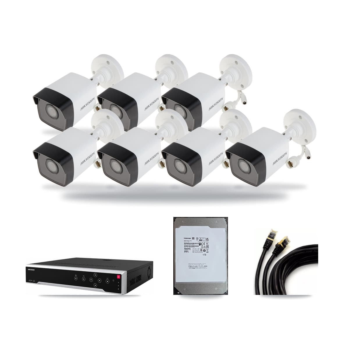 Hikvision 32-Channel 5MP CCTV Kit — 7 Bullet + 1 Dome Cameras + 14TB Recording - Image 1