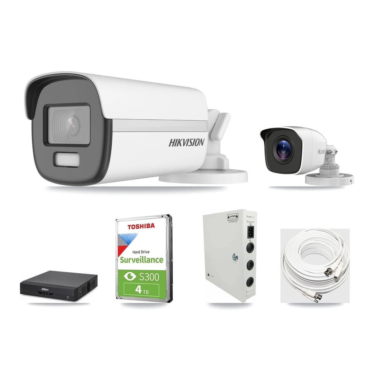 4-Channel 4MP – 4K CCTV Kit — 1 4K + 1 4MP Bullet Cameras + 4TB Recording (DH-XVR5104HS Recorder) - Image 1