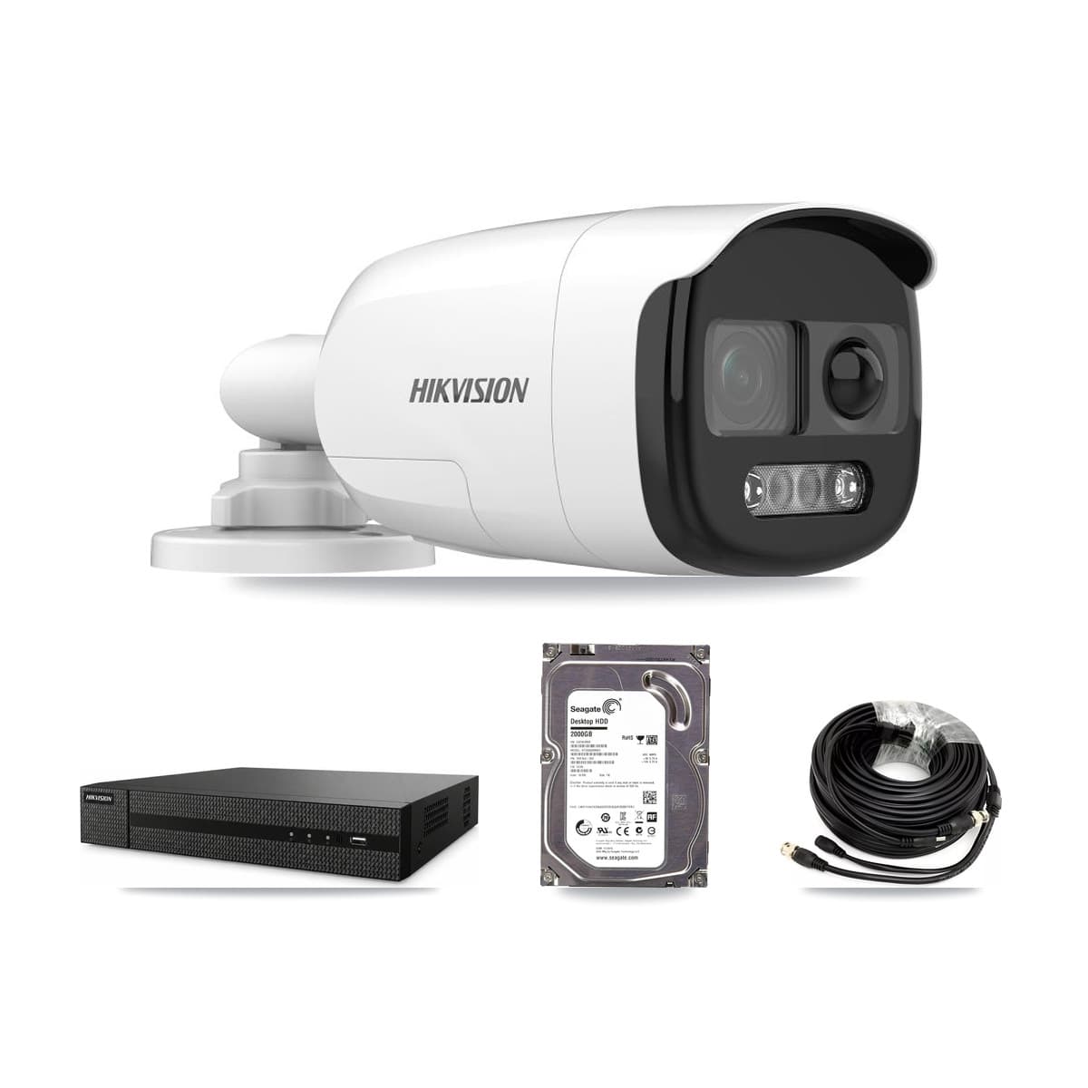Hikvision 8-Channel 5MP CCTV Kit — 4 DS-2CE12KF3T Bullet Cameras + 2TB Recording (DVR-8CH Recorder)