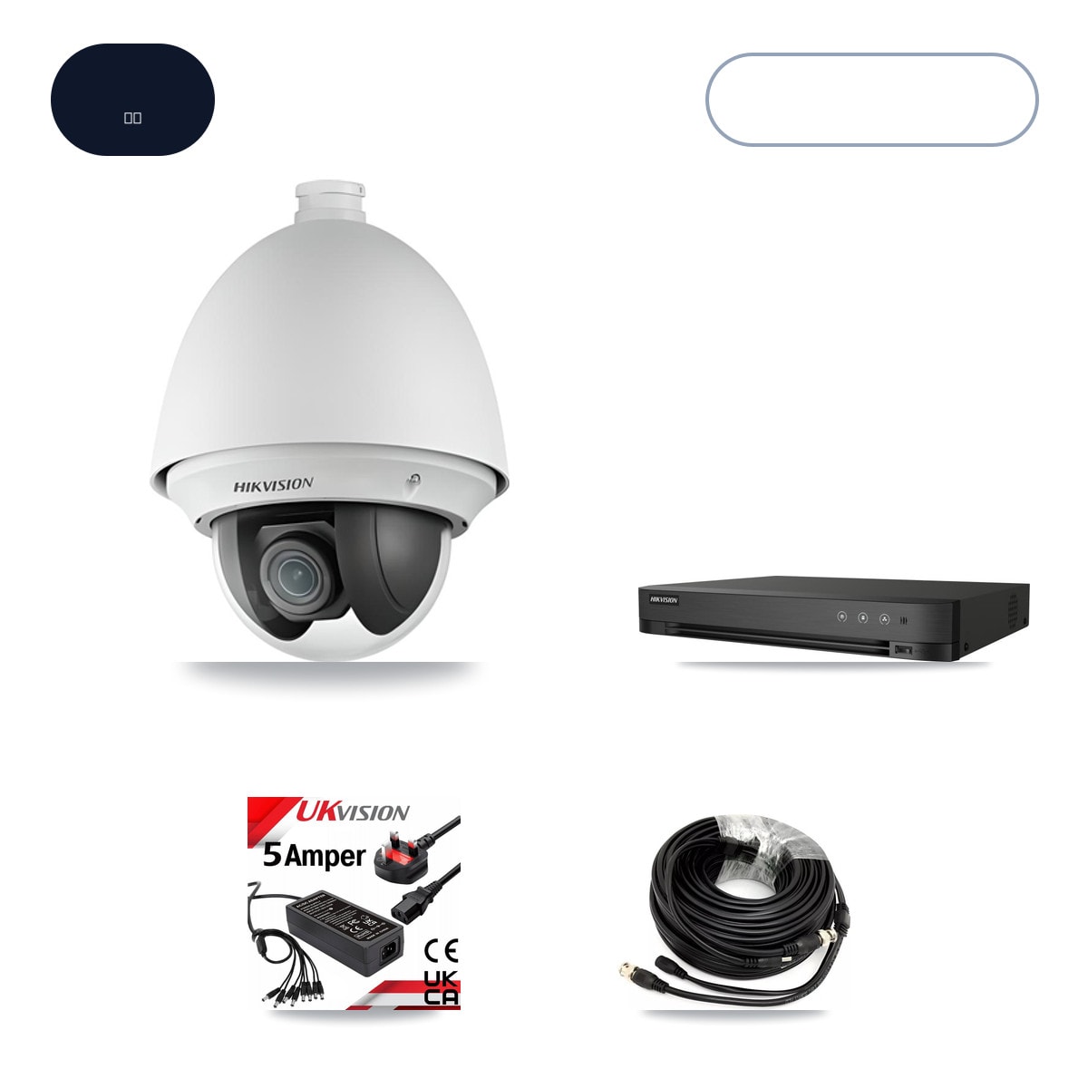 Hikvision iDS-7204HQHI-M1/XT 4-Channel DVR CCTV Kit — 2× DS-2AE4225T-A 2MP Cameras + 500GB HDD