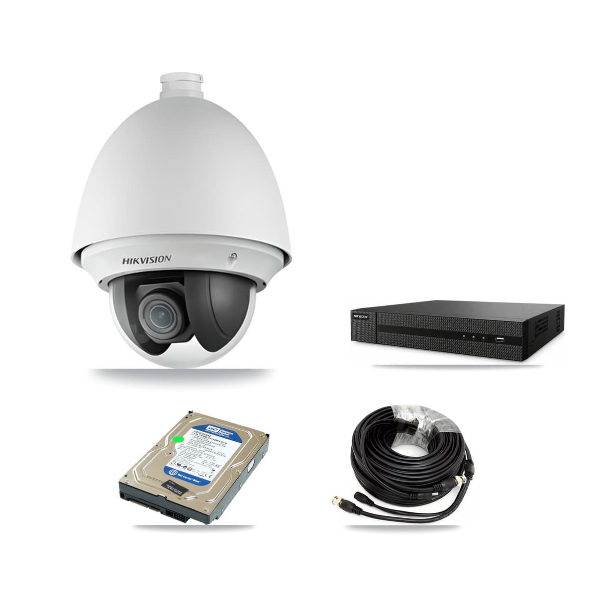 Hikvision 8-Channel 2MP CCTV Kit — 1 PTZ Camera + 500GB Recording (DVR-8CH Recorder)