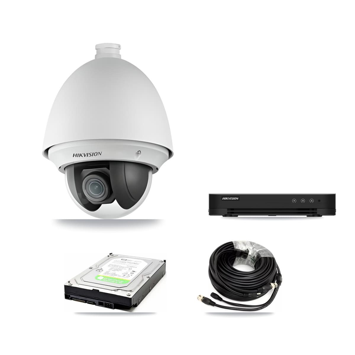 Hikvision 8-Channel 2MP CCTV Kit — 2 DS-2AE4225T PTZ Cameras + 1TB Recording (DS-7208HGHI Recorder)