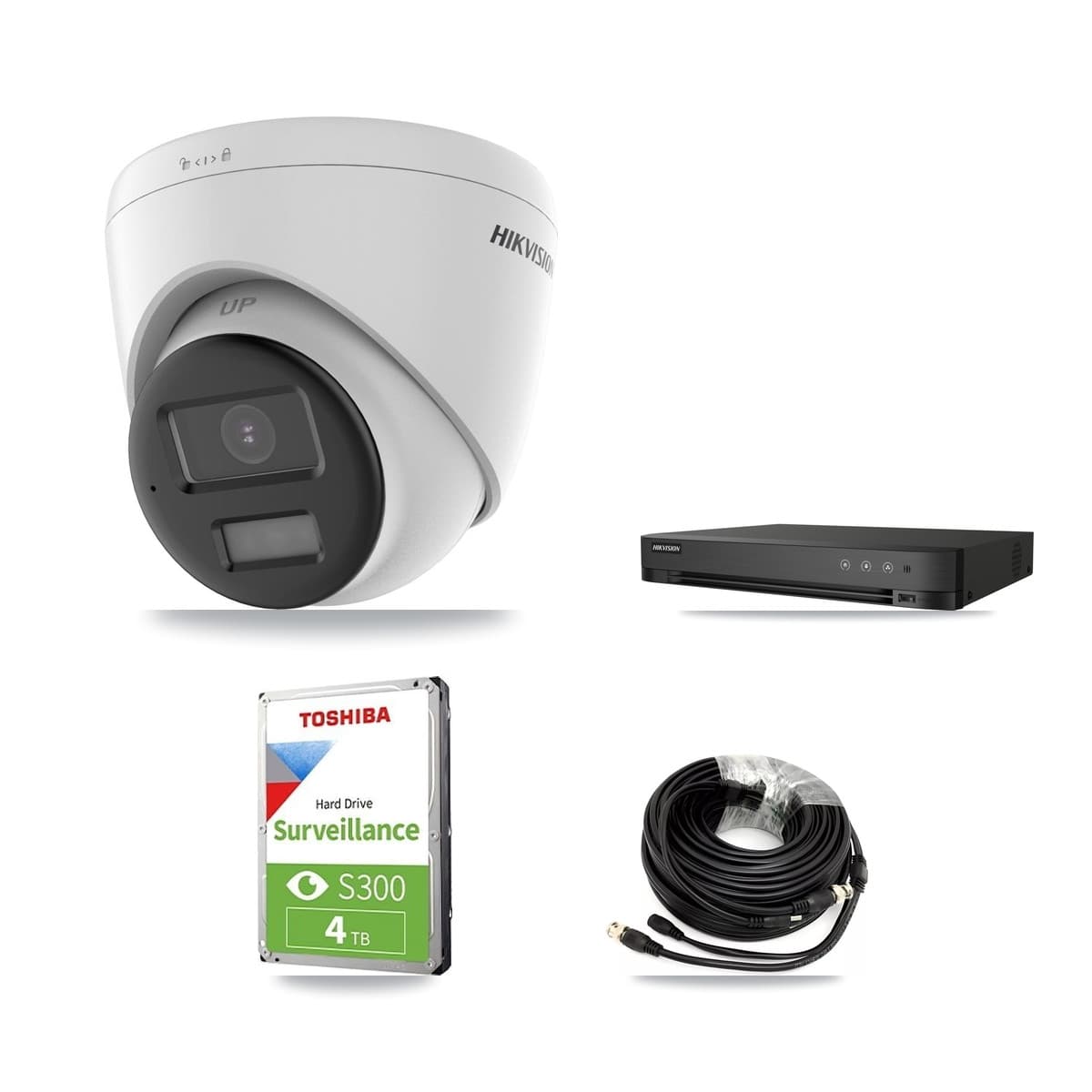 Hikvision 4-Channel 5MP CCTV Kit — 2 DS-2CE78K0T + 1 DS-2CE78K0T Turret Cameras + 4TB Recording